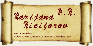 Marijana Nićiforov vizit kartica